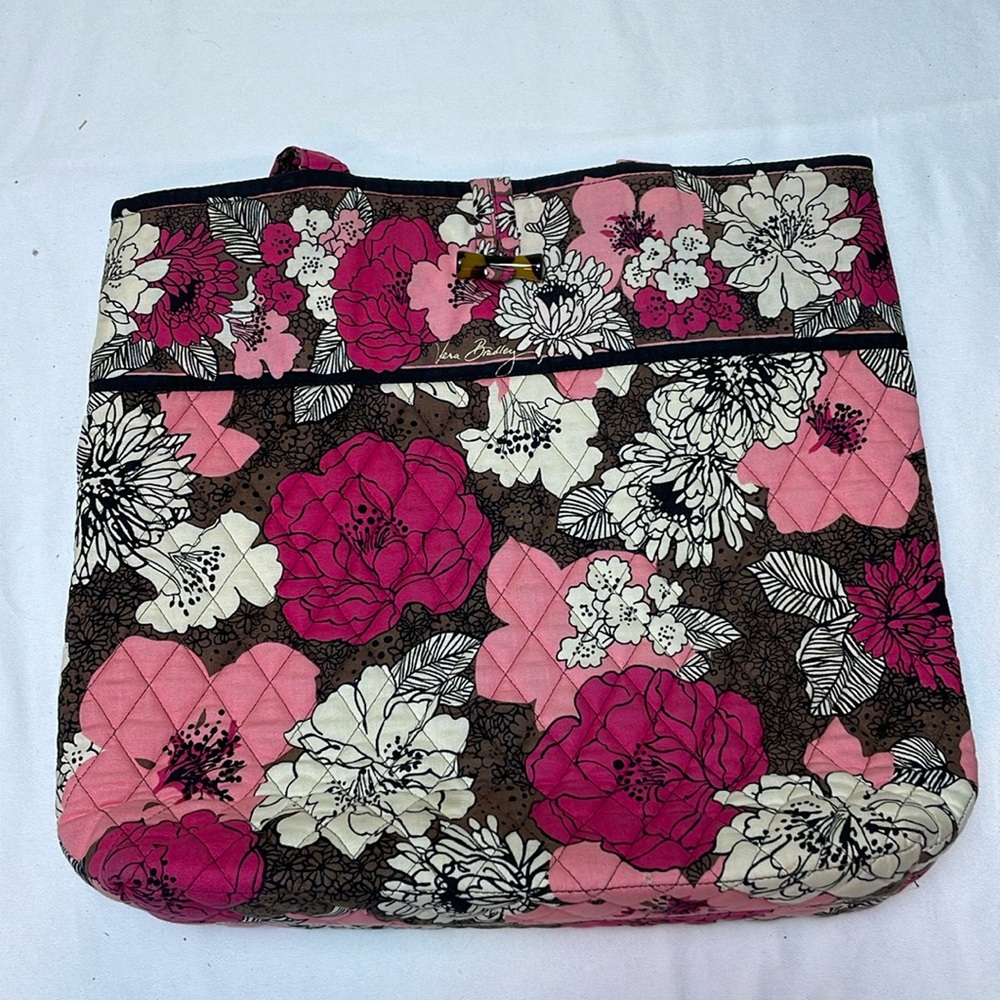 Vera Bradley Tote Bag - Retired Pattern Mocha Rouge